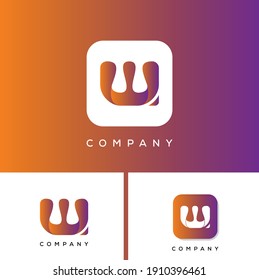 W letter app icon logo design