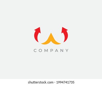 W Letter with Arrow logo. Vektorgrafik