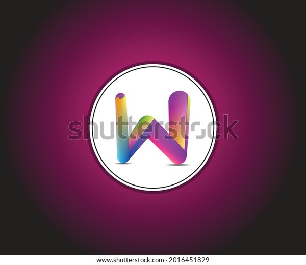 W Letter Blending Logo Design Template Stock Vector (Royalty Free ...