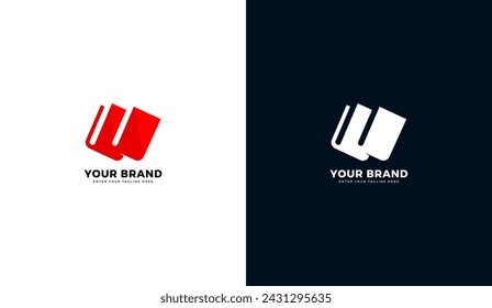 W letter book logo. W icon design. Graphic vector illustration