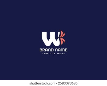 W letter book shop logo design template