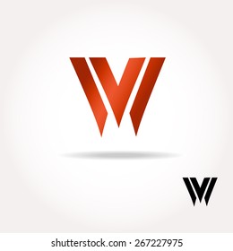 W letter bright colors  logo  - Vector Illustration, easy editable for your design. Business Logo