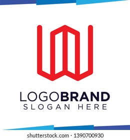 W Letter Build logo vector template