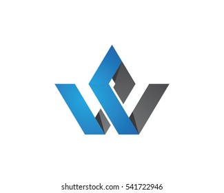 W Letter Business corporate abstract unity vector logo design template