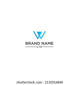 W Letter Business Logo Vector Design. Abstract emblem designs concept logos logotype element for template. Blue colors