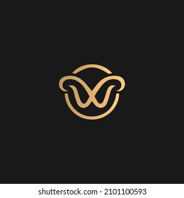 W letter business type logo vector, circle type logo