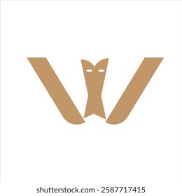 W letter and cat logo design