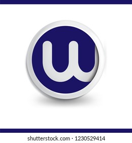 w Letter in circle icon logo element. letter logo template
