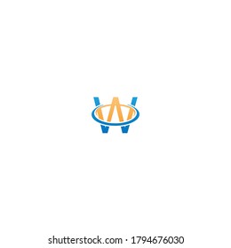W Letter circle Logo, Concept Letter W + icon circle
