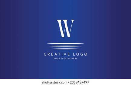 Letra W clásica moderna simple marca vectorial diseño de logotipo vectorial para todo tipo de negocios con fondo azul  