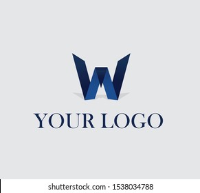 W letter clean vector logo