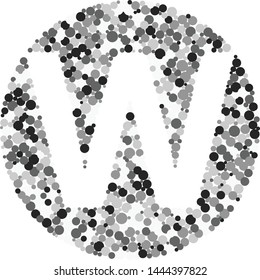 W letter color distributed circles dots illustration