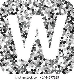 W letter color distributed circles dots illustration