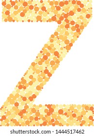 W letter color distributed circles dots illustration