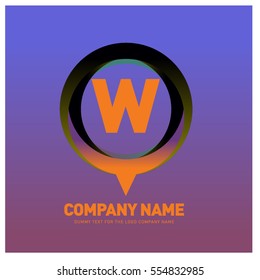 W letter colorful logo in the circle. Vector design template elements for your application or company identity.
