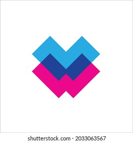 W letter colorfull logo vector image
