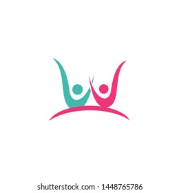 W Letter Community Care Logo Template