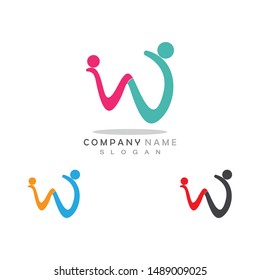 W Letter Community Care Logo Template