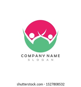 W Letter Community Care Logo Template Vector