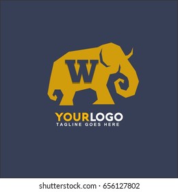 W letter concept in Elephant shape vector logo