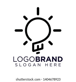 w Letter with creative bulb Logo vector