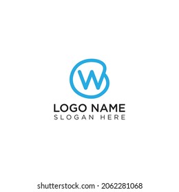 W letra diseño de logotipo creativo para cualquier propósito muy fácil de editar y personalizar