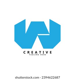 W letter creative logo design icon