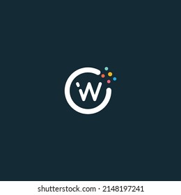 W Letter creative Monogram Design with bubbles.