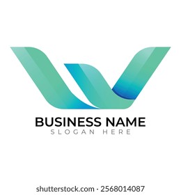 W  letter Creative vector templates abstract typography colorful logo design