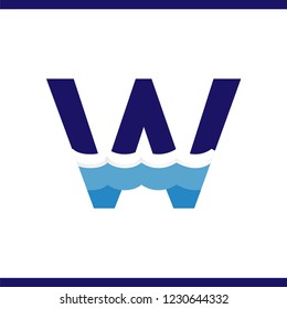 W Letter and creative wave logo vector template