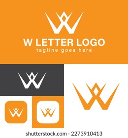 W Letter Crown Logo. Minimal Style.Modern brand identity.Initial letter W. Crown abstract icon. Creative Symbol.Vector illustration.