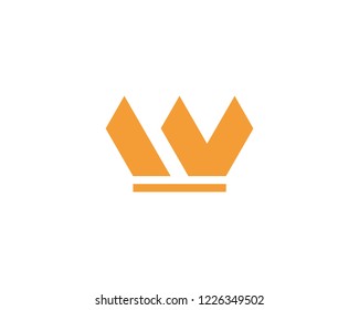 W letter Crown Logo Template vector illustration