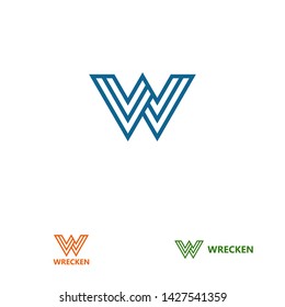 W letter design concept for business or company name initial