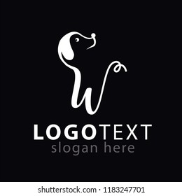 w Letter and Dog Logo