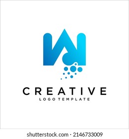 W Letter With Dots logo design template vector