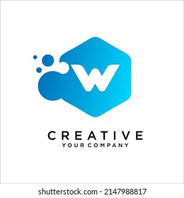 W Letter With Dots logo design template vector