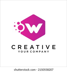 W Letter With Dots logo design template vector