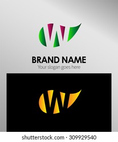 W letter Eco logo
