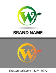 W letter Eco logo
