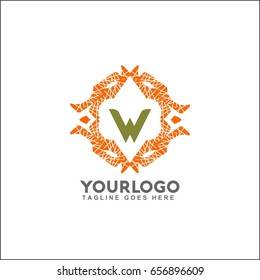 W letter emblem of the weaving circle. Monogram design for Royalty, business card, Boutique, Hotel, Heraldic, Web design, Jewelry. Vector illustration