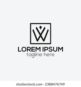 W letter fashionable textile fabric logo and weaving logo design isolated vector template 