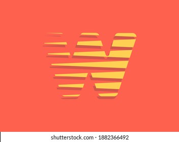 W letter fast, speed motion logo. Sport style futuristic obliques design useful for delivery posters, industrial, racing identify and more