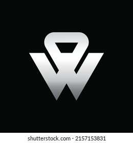 W Letter Fitness logo design template. Retro Kettlebell in Circle Grunge Element.