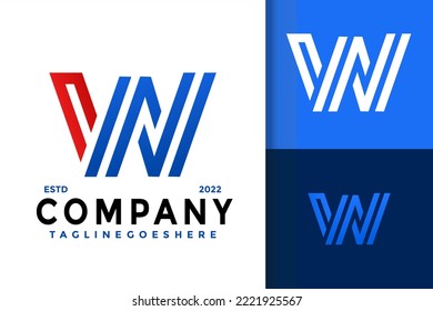 W Letter Flag Company Logo Design, brand identity logos vector, modern logo, Logo Designs Vector Illustration Template