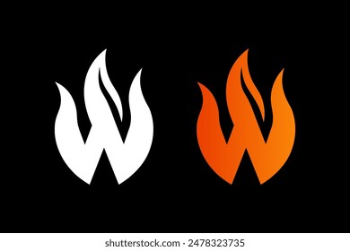Un concepto de logotipo de letra y llama