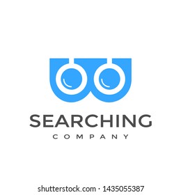 W Letter Or Font With Magnifying Glass Vector Logo Template. This Alphabet Can Be Used For Searching, Discovery, Find Business. 