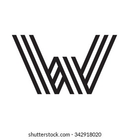 W letter formed by parallel lines. Vector design template elements for your application or corporate identity.