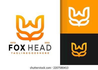 W Letter Fox Head Logo Design, brand identity logos vector, modern logo, Logo Designs Vector Illustration Template