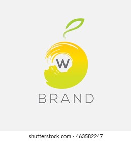 W letter fruit vector logo design