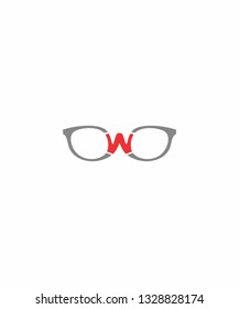 W Letter With Glasses Frame Logo Icon 001